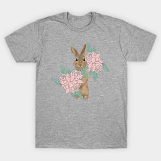 Bunny in the peony garden T-Shirt